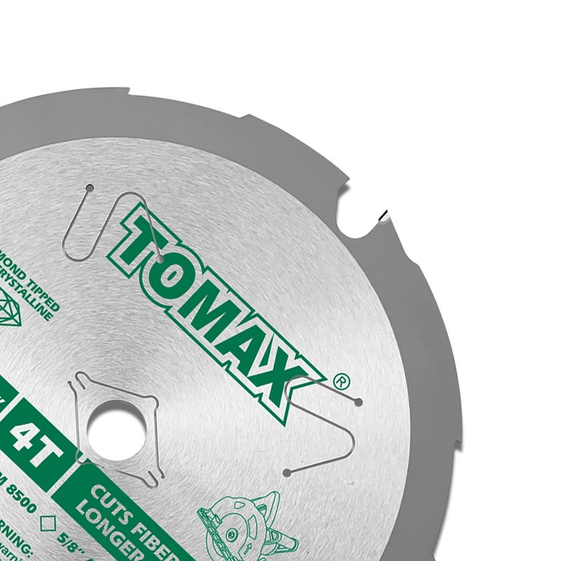 TOMAX PCDM71404 7-1/4 Inch 4 Tooth Polycrystalline Diamond Tipped (PCD) Hardie Fiber Cement Saw Blade with 5/8-Inch DMK Arbor - Image 2